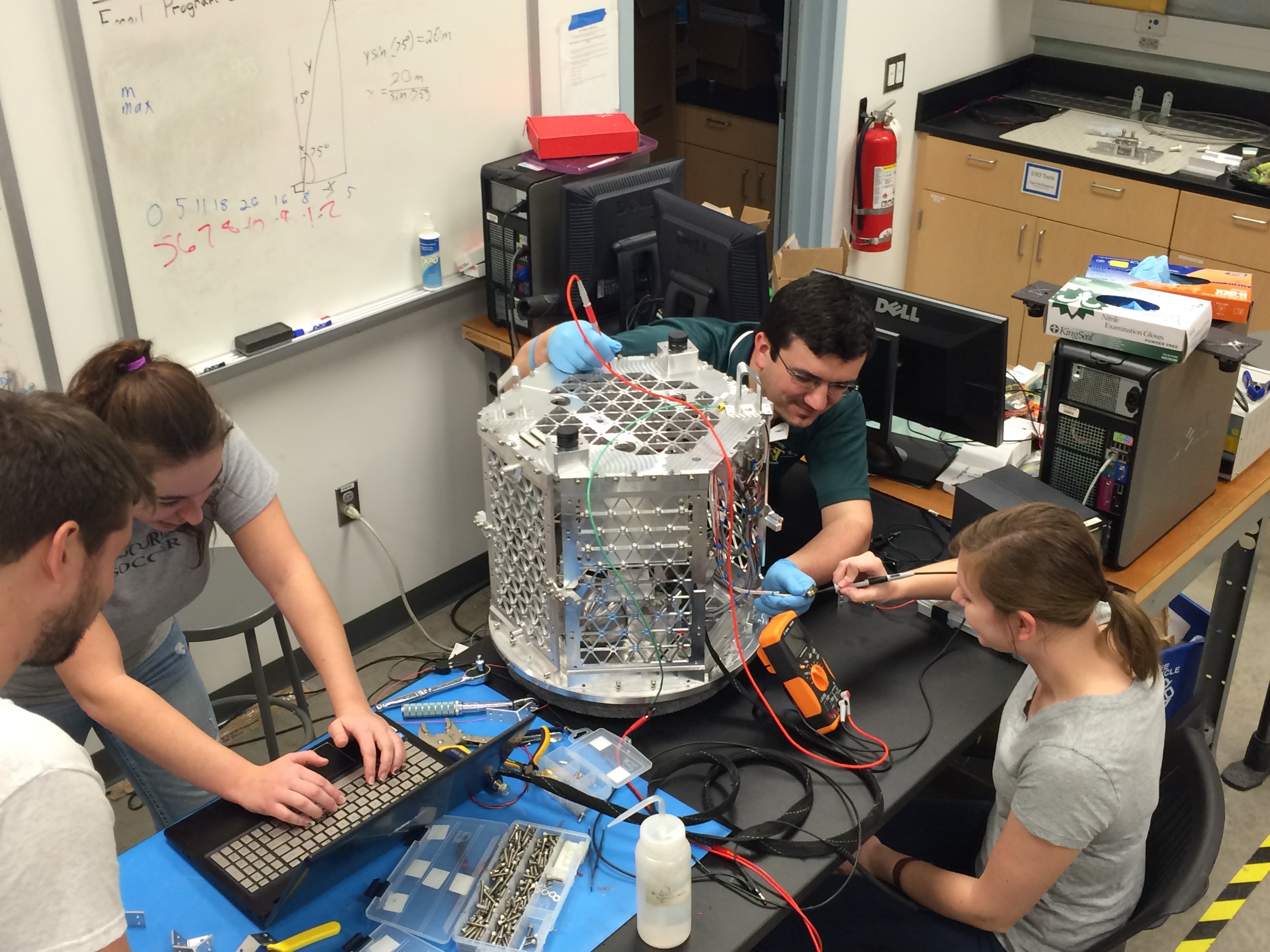 Team of students working together